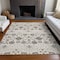 Homeroots 3' X 5' Ivory Brown And Gray Floral Washable Indoor Outdoor Area Rug  605425 - alternate 9