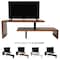 Leisuremod Orford TV Stand with MDF Shelves and Powder Coated Iron Legs, Walnut ORS88NW - alternate 10