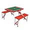 Picnic Time Family Of Brands Kansas Jayhawks - Football Field - Picnic Table Portable Folding Table, Red 811-00-100-245-0 - alternate 1