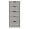 Homeroots 18" Gray Five Drawer Standard Chest 546381 - alternate 1
