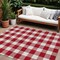 Homeroots 9' X 12' Red And Ivory Plaid Washable Indoor Outdoor Area Rug 595431 - alternate 1
