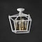 Jonathan Y Plains 12" 4-Light Modern Farmhouse Metal Open-Frame Pagoda LED Semi Flush Mount Mini Lantern, White/ JYL7610F - alternate 12