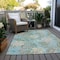 Homeroots 3' X 5' Teal Blue Olive Green And Beige Botanical Leaves Washable Indoor Outdoor Area Rug 618412 - alternate 9