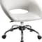 Homeroots White and Silver Faux Leather Adjustable Height Swivel Rolling Office Chair 554046 - alternate 6