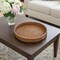 Homeroots 18in Brown Round Rattan Indoor Outdoor Handmade Tray With Handles 476489 - alternate 5