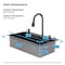 Wrightmaster 30"Drop-In Single Bowl Black Stainless Steel Kitchen Sink w/Drainage Control Knob and Cutting Board ZOR-BL05-302208 - alternate 9