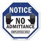 Signmission Notice No Admittance Employees Only, 10 Inch X 10 Inch, Aluminum Metal Signs OC-A-10-52 - alternate 1