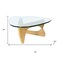 Homeroots 54" Clear and Natural Glass and Wood Triangle Abstract Coffee Table 635430 - alternate 6