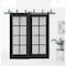 Sartodoors Sliding Closet Barn Bypass Doors with Frosted Glass 84x80 (2* 42x80) Solid Core Modern Interior VEREGIO7412BBB-ANT-84 - alternate 1