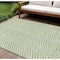 Homeroots 10' X 14' Artichoke Green And Ivory Chevron Washable Indoor Outdoor Area Rug 596236 - alternate 1