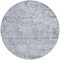 Homeroots 8' Sky Blue Charcoal And Ivory Round Abstract Washable Indoor Outdoor Area Rug 604555 - alternate 9