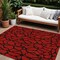 Homeroots 8' X 10' Red And Black Geometric Washable Indoor Outdoor Area Rug 599241 - alternate 1