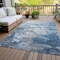 Homeroots 9' X 12' Denim Blue And Sky Blue Abstract Washable Indoor Outdoor Area Rug 582162 - alternate 9