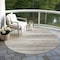 Homeroots 8' Ivory Brown And Gray Round Striped Washable Indoor Outdoor Area Rug 597255 - alternate 8