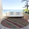 Homeroots 8' Black Green And Gold Round Striped Washable Indoor Outdoor Area Rug 588240 - alternate 8