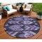 Homeroots 8' Purple Lavender And Plum Round Southwestern Washable Indoor Outdoor Area Rug 587826 - alternate 1