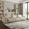 Homeroots 134" Beige Italian Leather Reclining Metal USB Sofa 720292 - alternate 6
