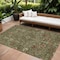 Homeroots 9' X 12' Fern Green Brown And Red Floral Washable Indoor Outdoor Area Rug 603417 - alternate 1