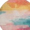 Homeroots 8' Pink Gold And Teal Blue Round Abstract Washable Indoor Outdoor Area Rug 611278 - alternate 9