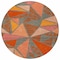 Homeroots 8' Rust Gray And Pink Round Geometric Washable Indoor Outdoor Area Rug 600392 - alternate 7
