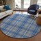 Homeroots 8' Gray Blue And Ivory Round Plaid Washable Indoor Outdoor Area Rug 597107 - alternate 8