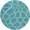 Homeroots 8' Teal Blue Ivory And Green Round Abstract Washable Indoor Outdoor Area Rug 600572 - alternate 9