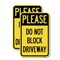 Signmission Please Do Not Block Driveway, 12'' X 18'' 2 Signs, Heavy Gauge Aluminum, 2PK A-1218-2PACK-23297 - alternate 1