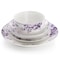 Elama Traditional Purple Rose 24 Piece Stoneware Double Bowl Dinnerware Set 750123731M - alternate 10