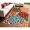 Homeroots 4' X 6' Orange Red Green And Blue Floral Indoor Outdoor Area Rug 546655 - alternate 9