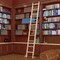 Quiet Glide 9.92 ft. Maple Sunburst Wheel Brushed Satin Brass Rolling Ladder, 12 ft. Rail QG.210-10MA-12-H.06B - alternate 1