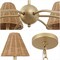 Jonathan Y Grady 35" 6-Light Grand Coastal Farmhouse Adjustable Swooping Arm Metal w/Hand-Woven Rattan Shades L JYL9560B - alternate 10