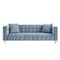 Homeroots 88" Teal Blue Velvet Wood Sofa With Toss Pillows 543981 - alternate 1