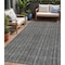 Homeroots 5' X 8' Gray And Silver Striped Washable Indoor Outdoor Area Rug 615050 - alternate 1