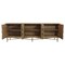 Homeroots 91in Natural Distressed Solid Wood Carved Geometric Sideboard with Six Doors 606290 - alternate 8