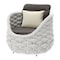 Homeroots 34" Gray And White Fabric Club Chair And Toss Pillow 564977 - alternate 9