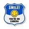 Signmission Smile You're On Camera Shield Sign Smile, 12 Inch X 12 Inch, Aluminum Metal Sign SHI-A-12-463 - alternate 1