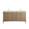 James Martin Vanities Kinnsden 72" Double Vanity, Weathered Oak w/ 3 CM Ethereal Noctis Silestone Top D680-V72-WTO-3ENC - alternate 1
