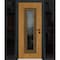 Vdomdoors Steel Door Ballucio 6644 Natural Oak Black 2 Side Exterior Windows Sidelites/ Entry Door Painted W1 BALLUCIO6644EXD-OAKB-W12+36+12xH80-LH-I - alternate 1