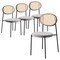 Leisuremod Euston Wicker Dining Chair with Velvet Round Seat, Grey, 4PK EC17GR4 - alternate 1