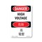 Signmission OSHA Danger Sign, 14" Height, Rigid Plastic, High Voltage Bilingual, 1014-VC-1327 OS-DS-P-1014-VC-1327 - alternate 1