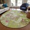 Homeroots 8' Lime Green Ivory And Pink Round Abstract Washable Indoor Outdoor Area Rug 596874 - alternate 8