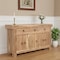 Homeroots 72in Natural Solid Wood Three Drawer Sideboard with Five Doors 634323 - alternate 10
