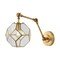 Jonathan Y Honeycomb 7.5" 1-Light Modern Contemporary Arm-Adjustable Iron/Glass LED Sconce, Brass Gold/Clear JYL9926A - alternate 1