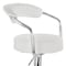 Elama 2 Piece Faux Leather Retro Adjustable Bar Stool in White with Chrome Handles and Base ELM-709-WHT - alternate 10