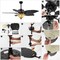 Jonathan Y Poinciana 52" 3-Light Coastal Bohemian Iron/Wood Palm Leaf LED Ceiling Fan with Pull Chain, Black JYL9720A - alternate 4