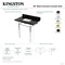 Kingston Brass 36" Black Granite Console Sink with Brass Legs, 8-Inch, 3-Hole, Black Granite/Matte Black KVPK3622K8SQ0 - alternate 3