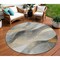 Homeroots 8' Gray Silver And Rust Round Abstract Washable Indoor Outdoor Area Rug 616756 - alternate 1