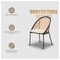 Leisuremod Urbane Collection Modern Dining Chair With Wicker back in Cream UC21WCR - alternate 8