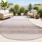 Jonathan Y Evan Modern Rustic Organic Curve Gradient Brown 5 ft. x 8 ft. Indoor/Outdoor Shaped Area Rug SHP102A-5 - alternate 1