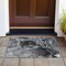 Homeroots 2' X 3' Black Gray and White Abstract Washable Non Skid Indoor Outdoor Area Rug 559442 - alternate 6